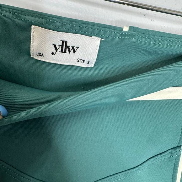 Yellow The Label Colby Contour Leggings Green High Rise Women's S - Picture 6 of 11